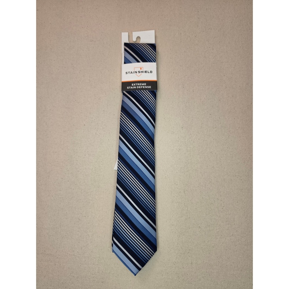 Van Heusen Tie Blue/Black Stripes NWT